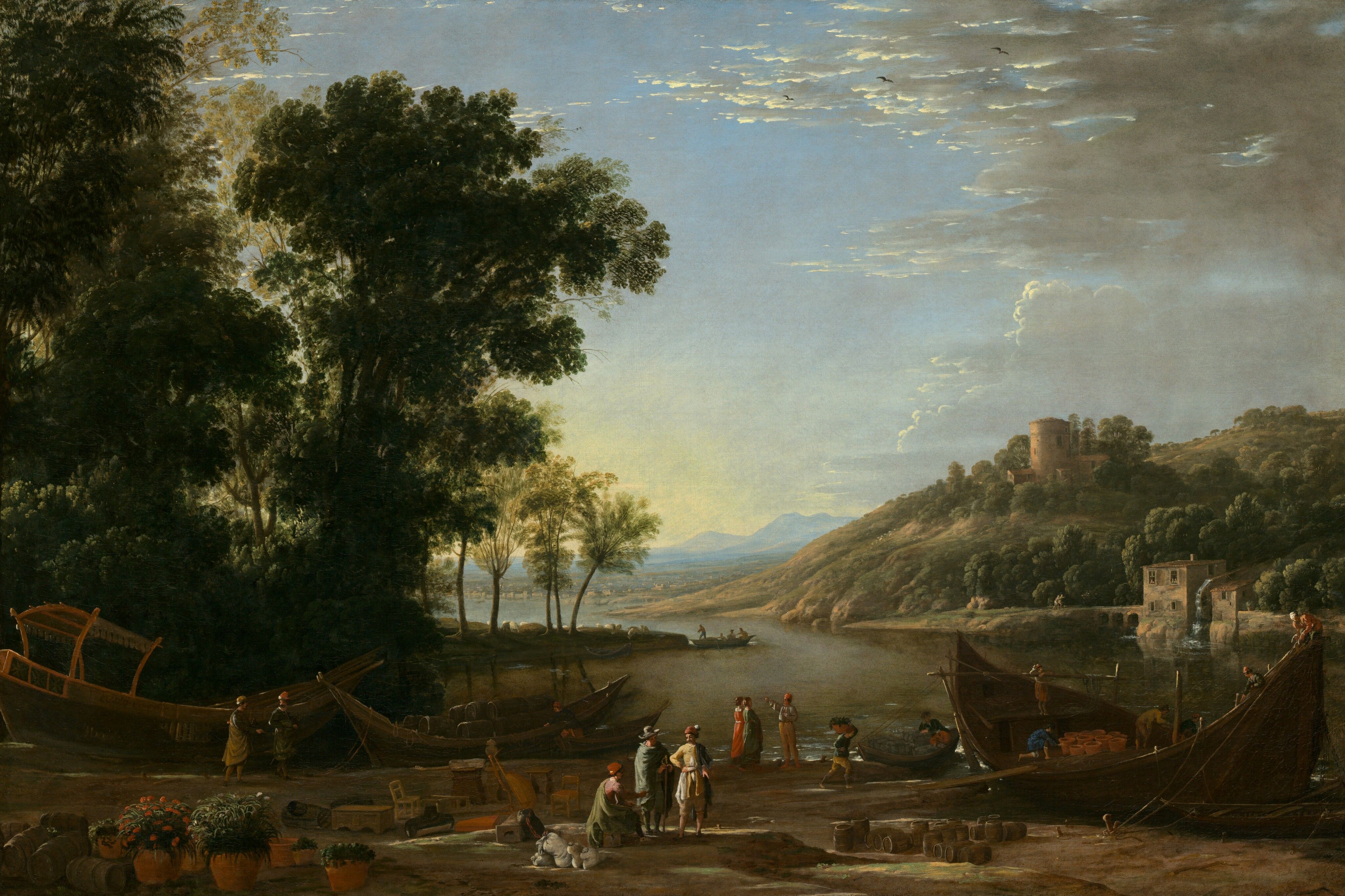 A painting of a person reading a book